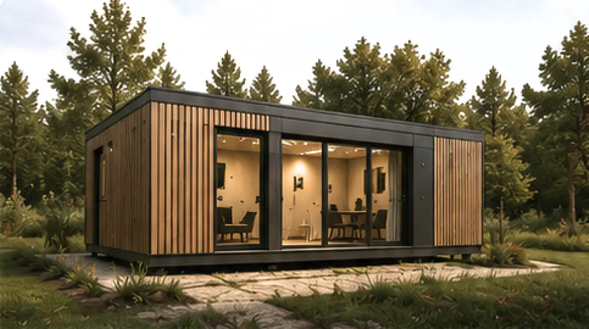 Oficina modular construida con paneles SIP